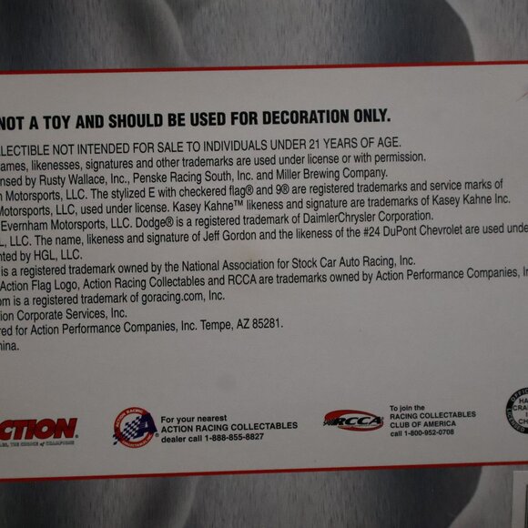 Nascar Action Hanging Christmas 10 Ornaments #24 Jeff Gordon #9 Kasey Kahne IOB - Picture 2 of 14